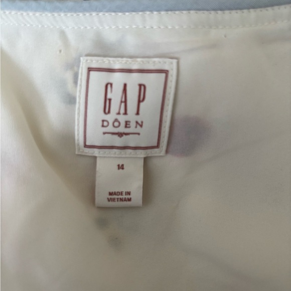 GAP x Doen Cream White Floral Midi Dress Cap Sleeves V Neck Size 14 - Picture 6 of 6